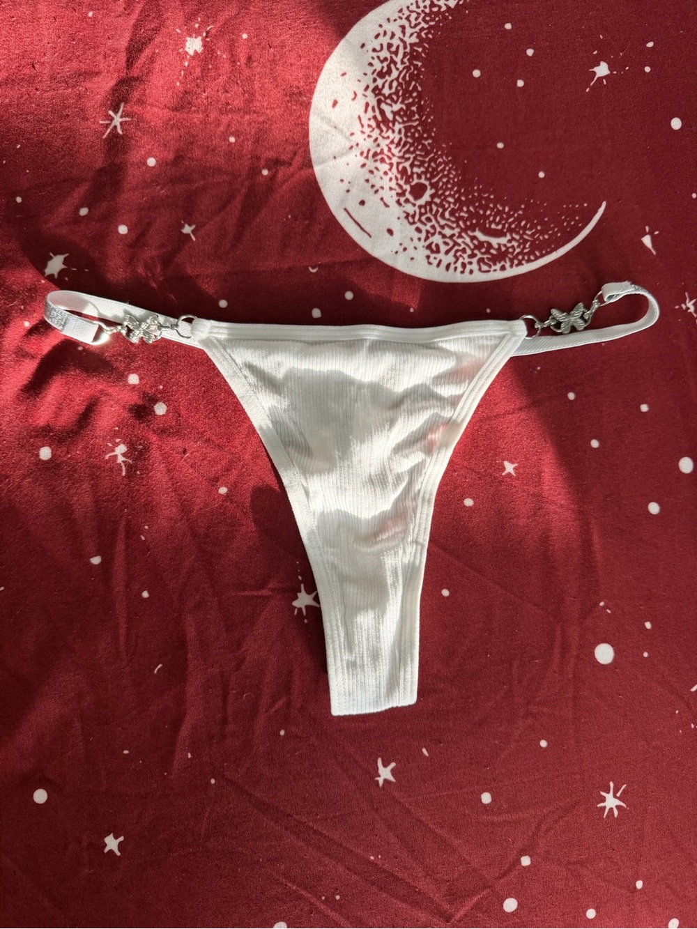 Sexy metal decorated thong , size M